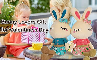 Set of 2 Easter Plush Bunny Rabbit, 18.3 in Doll Rabbit Stuffed Animal Huggable Rabbit Christmas Easter Girls' Gift Room Decorations