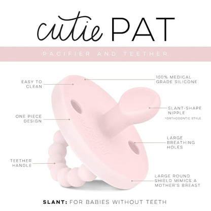 Ryan & Rose Cutie PAT Pacifier Teether (Slant, Pink)
