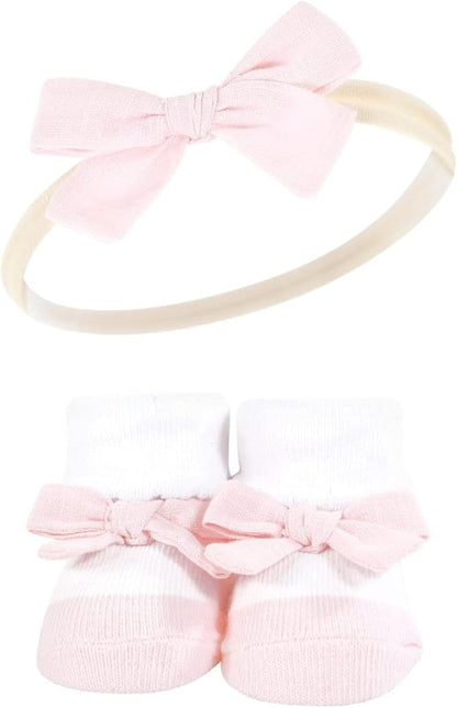Hudson Baby Girl's Headband and Socks Giftset