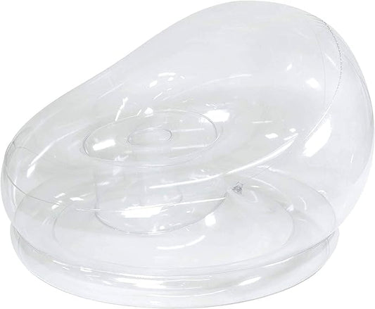 Air Candy Inflatable Clear Chair - Heavy Duty PVC, Waterproof, Indoor/Outdoor Use, 300 lb Capacity
