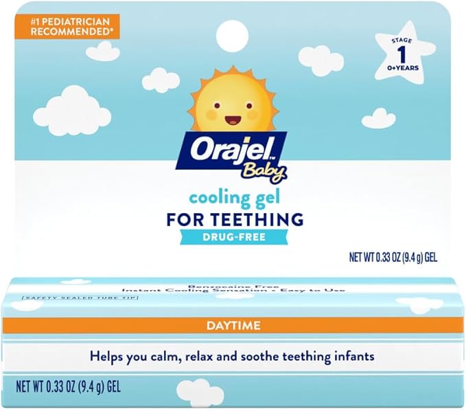 Orajel Baby Daytime Cooling Gel for Teething, Drug-Free #1 Pediatrician .33oz Tube