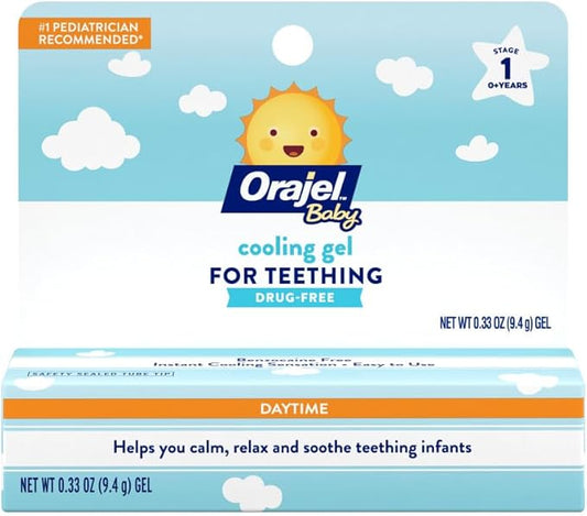 Orajel Baby Daytime Cooling Gel for Teething, Drug-Free #1 Pediatrician .33oz Tube