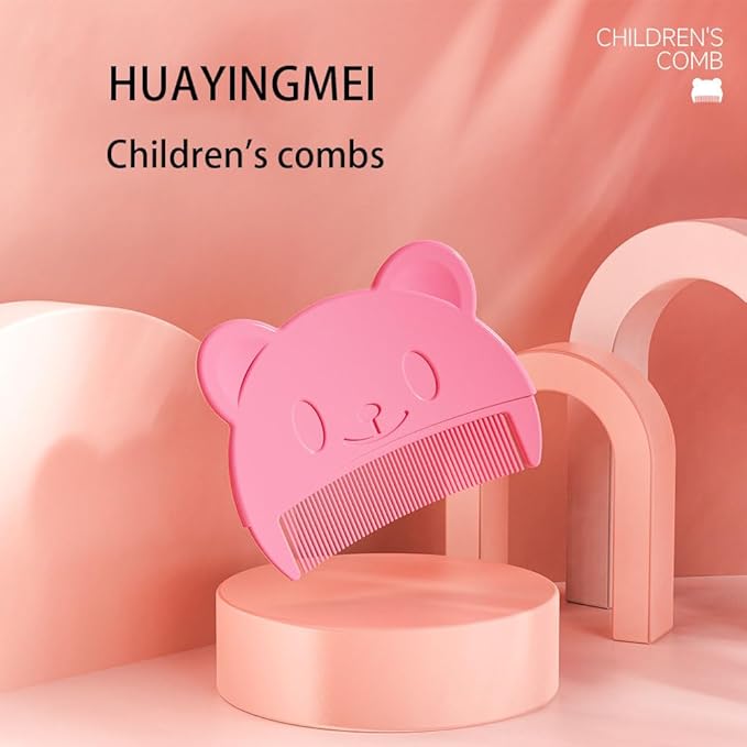 Baby Bath Brush, Baby Cradle Cap Brush, Silicone Massage Brush, Baby Comb, Children's Comb（3pcs） (Pink)