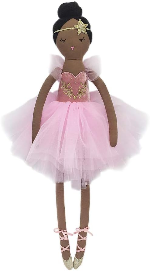 MON AMI Prima Ballerina African American Doll – 22”, Soft & Cuddly Stuffed Plush Doll