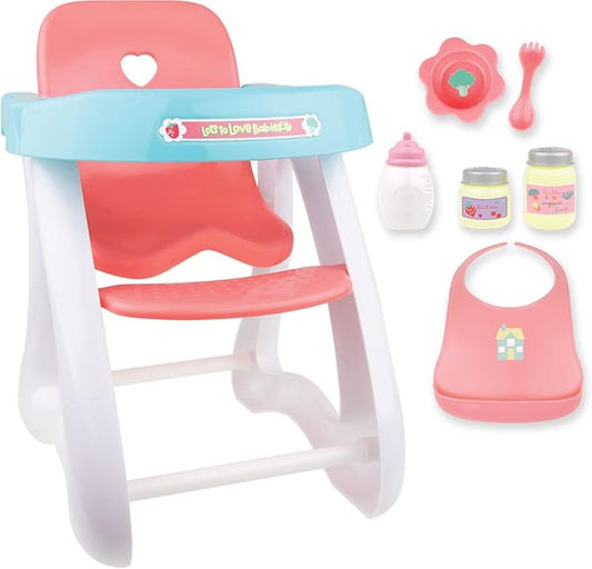 JC Toys - for Keeps Playtime! | Baby Doll High Chair 17" | 2+, Pink