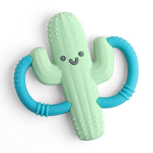 Itzy Ritzy Cactus-Shaped Baby Teether with Handles; Silicone Teether 3 Months