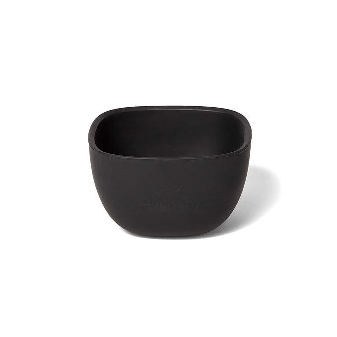 Avanchy Baby Bowls Silicone MINI Prep Bowl Set for Babies Kids Toddler for Feeding Food 4 oz, Black