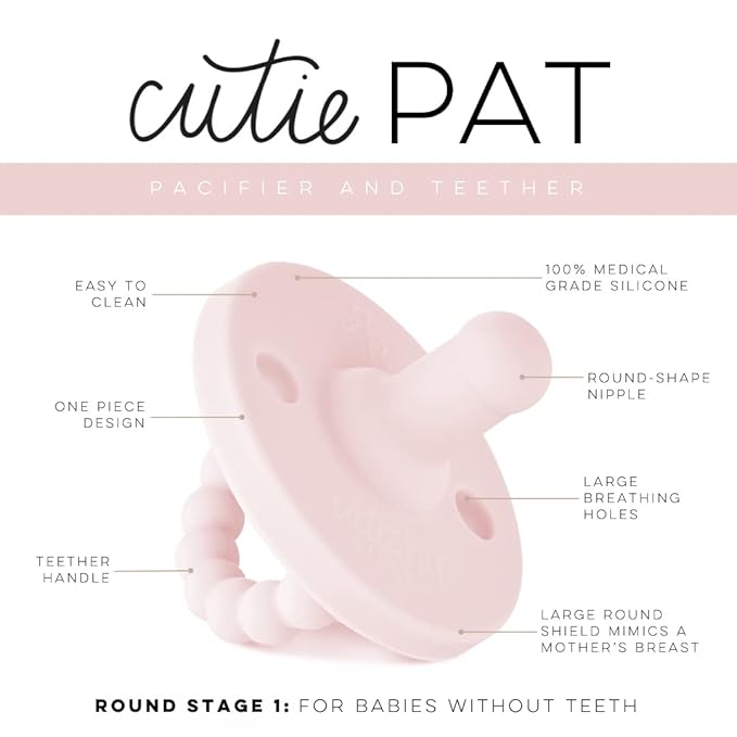 Ryan & Rose Cutie PAT Pacifier Teether (Stage 1, Pink)