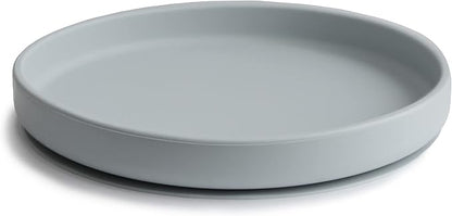 mushie Classic Silicone Suction Plate | BPA-Free Non-Slip Design (Stone)