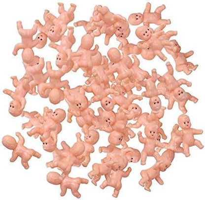 1.2" King Cake Babies Mini Plastic Babies for Baby Shower 30Pcs(Latin)