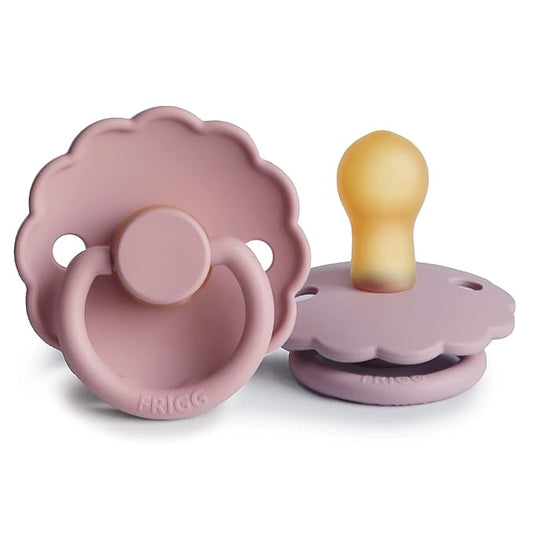 FRIGG Daisy Natural Rubber Baby Pacifier | Made in Denmark 0-6 Months) 2-Pack