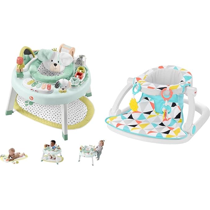 Fisher-Price 3-in-1 Snugapuppy Activity Center & Portable Baby Chair Sit-Me-Up