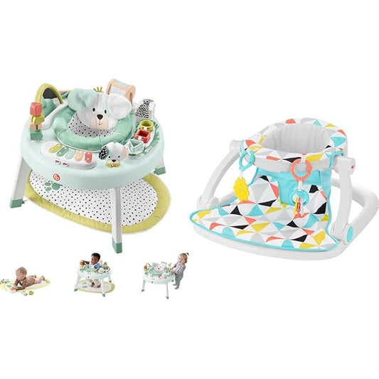 Fisher-Price 3-in-1 Snugapuppy Activity Center & Portable Baby Chair Sit-Me-Up