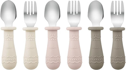 PandaEar 9 PCS Toddler Plates and Utensils Set, 3 Pack Suction Plates for Toddler with 3 Spoons 3 Forks, Silicone Baby Feeding Set, Toddler Dinnerware Eating Essentials