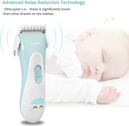 Baby Hair Clippers, Ceramic Blade Electric Kids Hair Trimmer, Ultra-Quiet Cordless Rechargeable Waterproof Haircut Kit for Kids & Adult