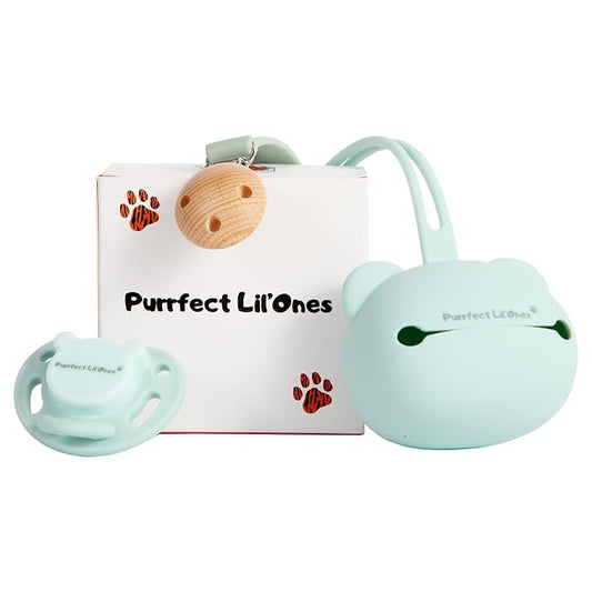 Pacifier & Accessories | Purrfect Lil'Ones Silicone Pacifier, Pacifier Clip & Pacifier Case