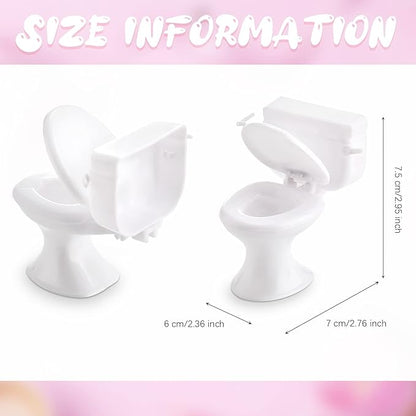 2 Pieces Mini Toilet Seat Toy Doll House Furniture Miniature