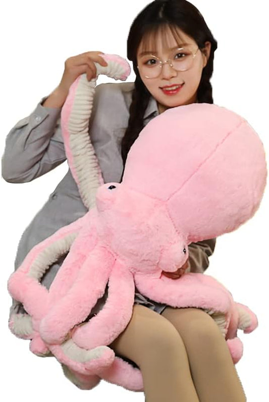 Octopus Stuffed Animals Octopus Plush Doll Toys Octopus Stuffed Toys Gift for Kids and Lovers for Birthday, Christmas Day(25.6-inch Pink)