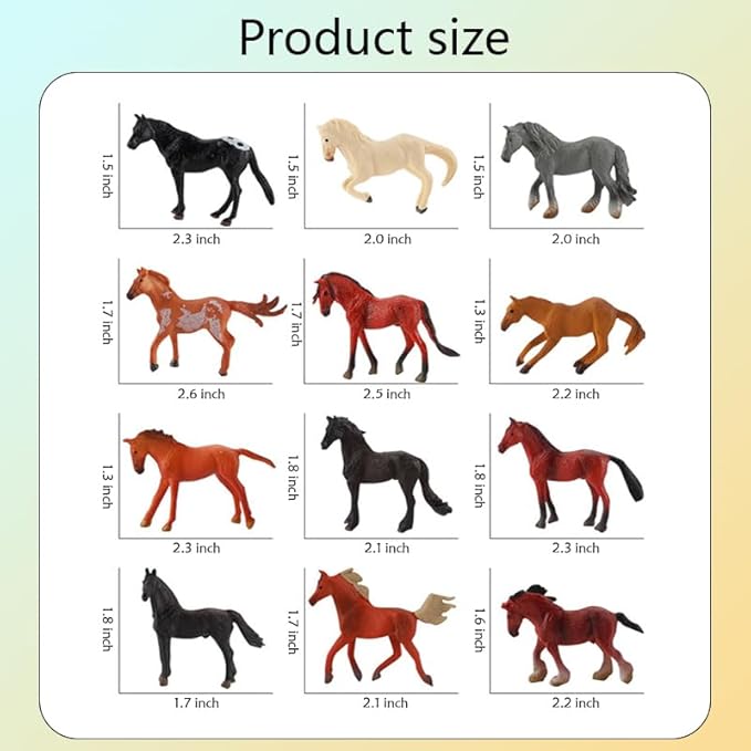 Horse Figurines Toys Set Farm Animal Realistic Plastic Horse Figures