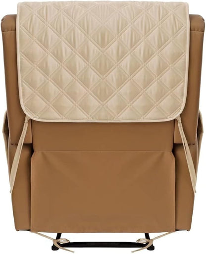 TOMORO Non-Slip Oversized Recliner Cover, 100% Waterproof Quilted Recliner Chair Slipcover Furniture Protector with Pockets, Washable Couch Cover with Elastic Straps for Kids and Pets