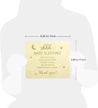 Baby Sleeping Sign for Front Door, Do Not Knock or Ring the Bell Sign
