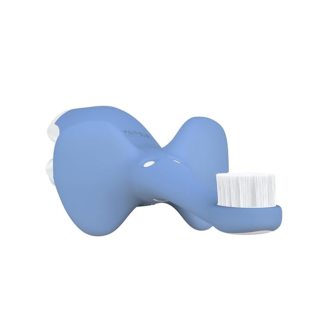 Dr. Brown's Infant-to-Toddler Training Toothbrush, Soft for Baby's First Teeth, Blue Elephant, 0-3 Years
