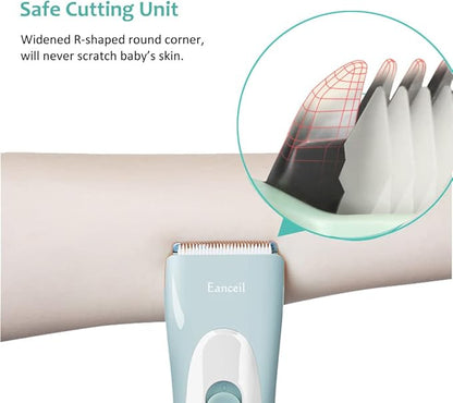 Baby Hair Clippers, Ceramic Blade Electric Kids Hair Trimmer, Ultra-Quiet Cordless Rechargeable Waterproof Haircut Kit for Kids & Adult