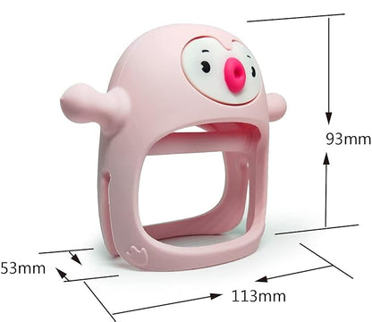 Smily Mia Penguin Buddy Never Drop Silicone Baby Teething Toy for 0-6month nfants, Baby Chew Toys for Sucking Needs 3-6Months,Car Seat