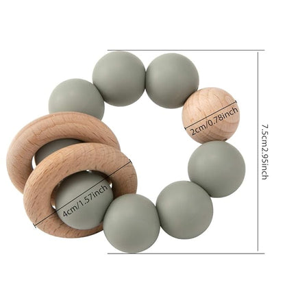 Silicone Baby Teether, Food Grade Silicone & Beech Baby Teething Toy