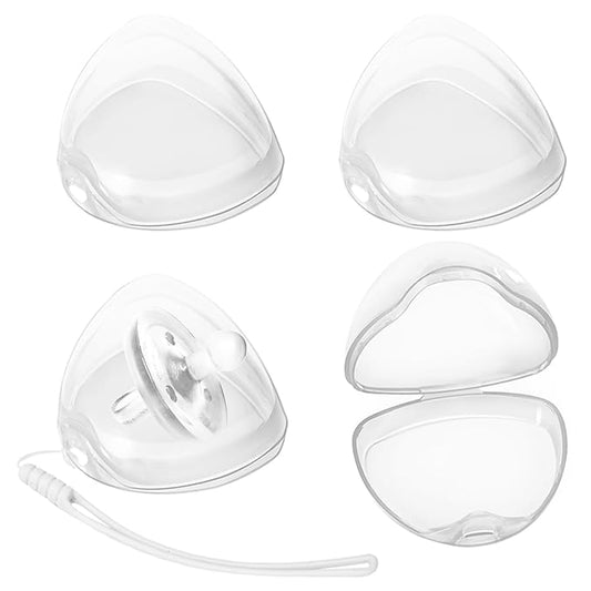 Pacifier Case,4 Pack BPA Free Pacifier Holder Case with Lanyard for Diaper Bag