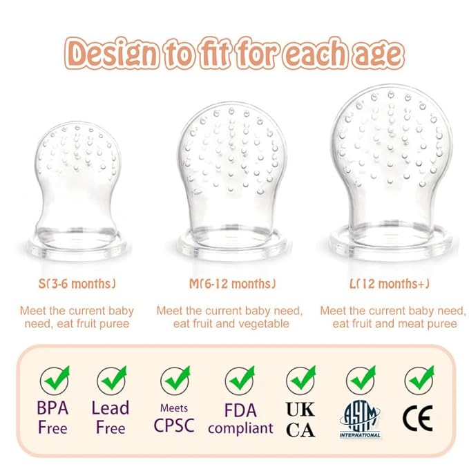Baby Fresh Fruit Feeder Pacifier, 2 Pack HAOBAOBEI Baby Teether for Chewing 4 Silicone
