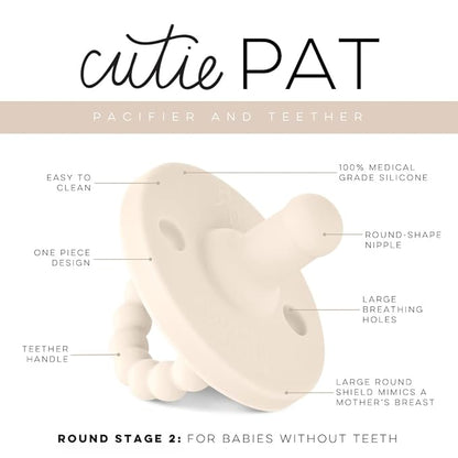 Ryan & Rose Cutie PAT Pacifier Teether (Stage 2, Ivory)