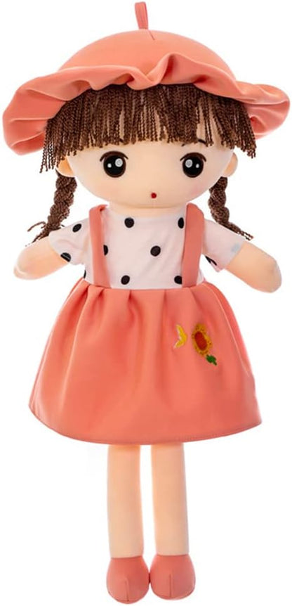 Plush Baby Doll Girl with Clothes, 17.7 Sweetheart Rag Doll Cozy Cuddle Soft Baby Doll for Kids Babies