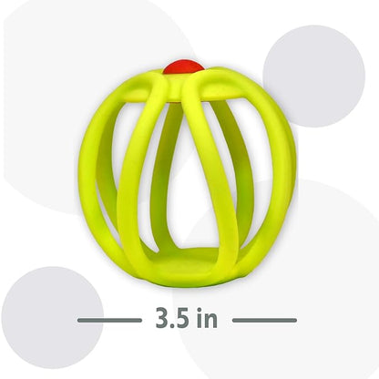 OgoBolli Poppi Teether Ring Tactile Sensory Ball and Pop Up Popper Toy for Babies & Toddlers - Stretchy, Squishy 6+ Months