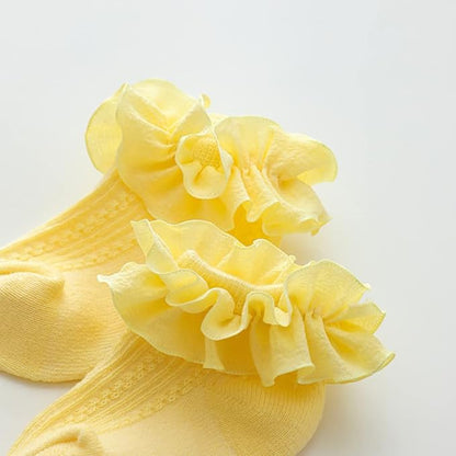 QandSweet Baby Girls' Eyelet Flower Socks Ankle Sock for Newborn