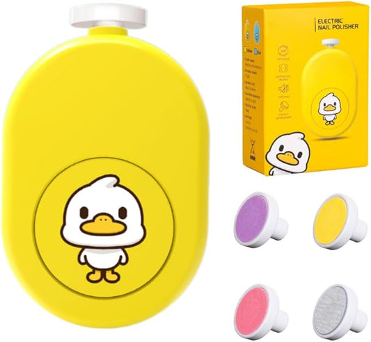 Electric Baby Nail File, Safe Electric Baby Nail Trimmer with Interchangeable Pads, Low Noise Newborn Nail File, Baby Nail Buffer and Nail Polish, Compact Nail Trimmer for Baby Grooming Kit