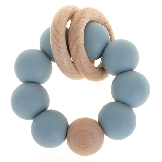 Silicone Baby Teether, Food Grade Silicone & Beech Baby Teething Toy