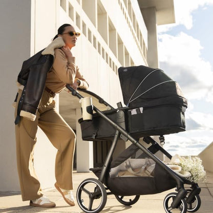 Evenflo Shyft Intuiti+ Travel System Featuring Revolve180 LiteMax NXT with SensorySoothe (Angler Tweed)