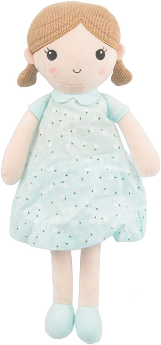 Linzy Toys, Soft Plush Mint Blue Emily Rag Doll 15"