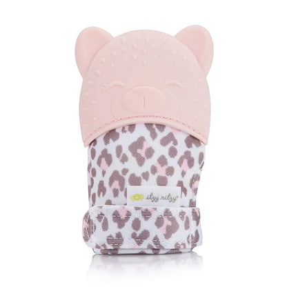 Itzy Ritzy Silicone Teething Mitt - Soothing Infant Teething Mitten w/Adjustable Strap, Crinkle Sound 3 Mos