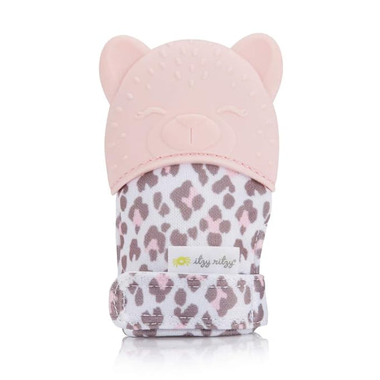 Itzy Ritzy Silicone Teething Mitt - Soothing Infant Teething Mitten w/Adjustable Strap, Crinkle Sound 3 Mos