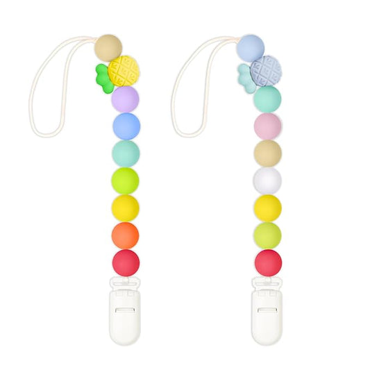Silicone Pacifier Clip, 2 Pack Pacifier Holder for Boys and Girls