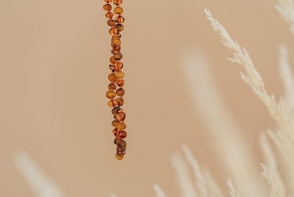 Baltic Amber Necklace (Baroque Polished Cognac/Raw Cognac) Unisex