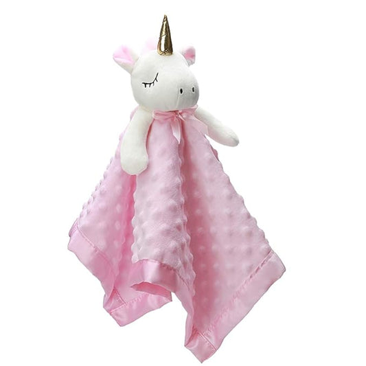 Pro Goleem Unicorn Loveys for Babies Soft Plush Pink Security Blanket for Girls Snuggle Toy Stuffed Animal Lovies for Babies Baby Girl Gifts for Newborn, Infant and Toddler 16 Inch