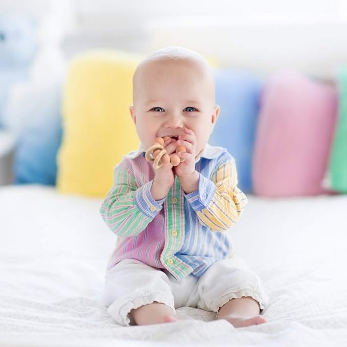 Silicone Baby Teether, Food Grade Silicone & Beech Baby Teething Toy