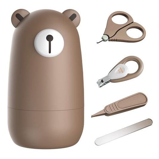 PAPABEAR Baby Nail Clippers Set with Cute Case, Infant Fingernail and Toenail File Kit for Newborn Manicure and Pedicure, New Mom Grooming Gift
