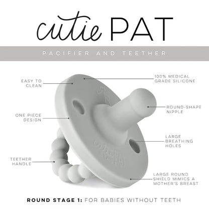 Ryan & Rose Cutie PAT Pacifier Teether (Stage 1, Grey)