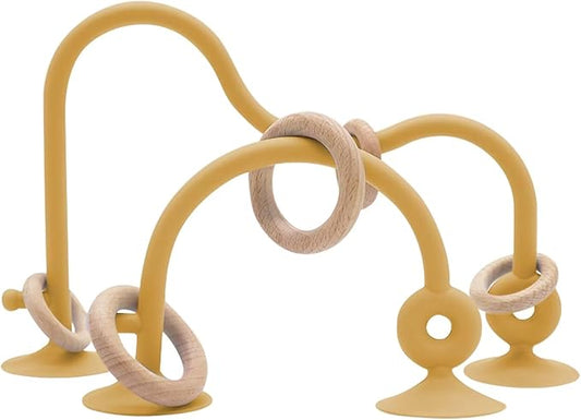 High Chair Toys with Suction Cups For Infant Toddlers Silicone 0-6 M+ 6 to 12 Months(Brownish