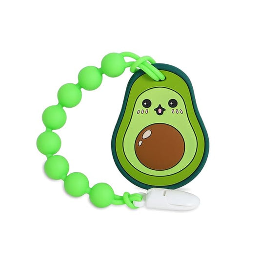 Baby Teething Toys,Food Grade Silicone Teether with One-piece Pacifier Clip Holder 3 Months+