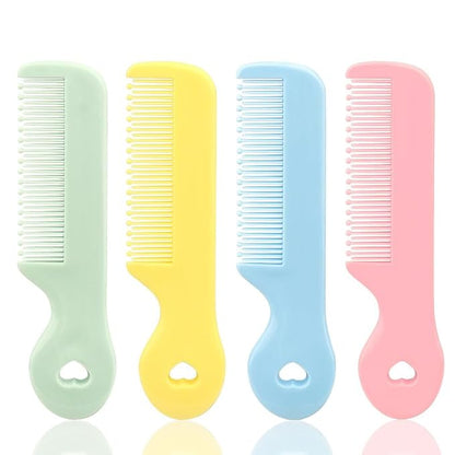 1 Pack Of 4 Round Colorful Tip Bristles Baby Cute Comb Baby Grooming For Sensitive Scalp Skin, for Nursery Newborn Infant Girl Boy Kids Comb Baby，Grooming and Healthcare Kits